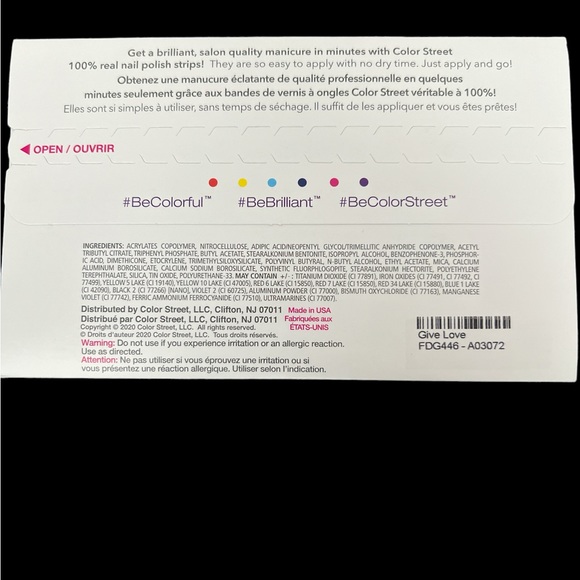 Color Street Christmas Holiday Nail Polish Stickers RARE AND RETIRED -Give Love - Picture 3 of 3